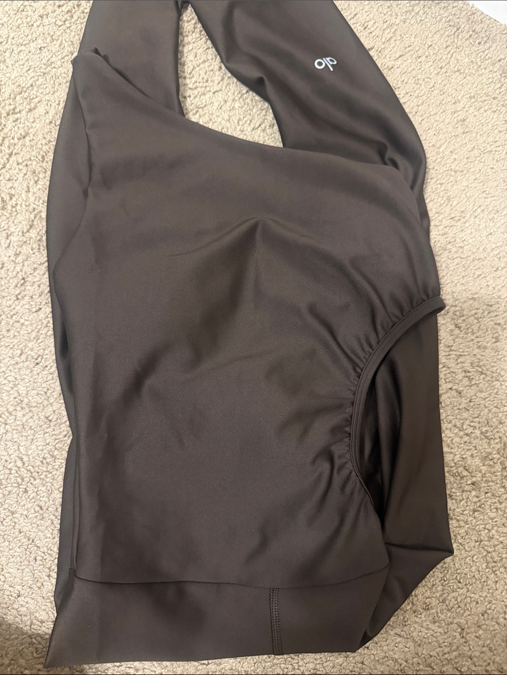 Alo yoga chocolate espresso brown one shoulder jumpsuit w waist cut out NWOT